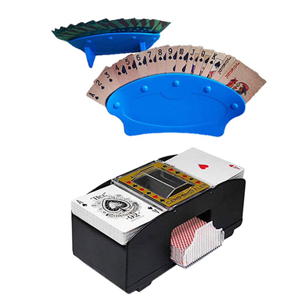 2 Deck Automatic Card Shuffler Tournament Party Poker Shuffling for Elderly