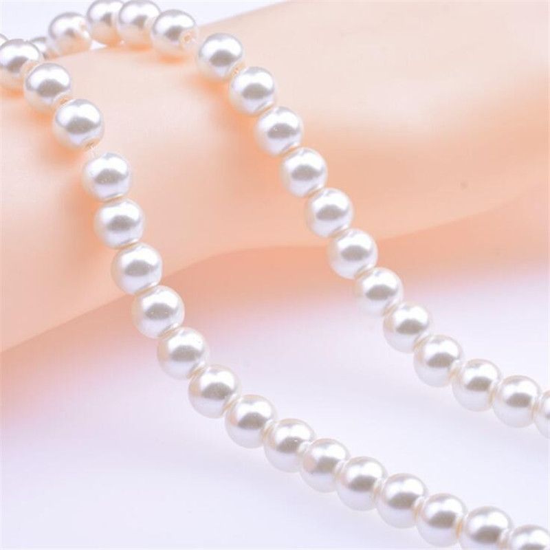 Wholesale OlingArt 4 6 8 10 12 14mm round Red multicolor Glass imitation pearl DIY Earrings Bracelet necklace jewelry making