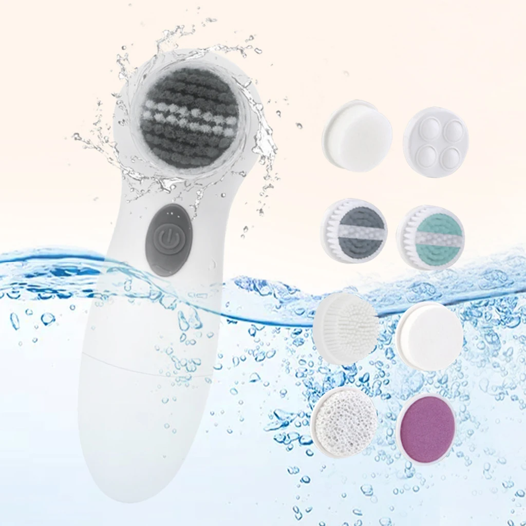 8 in 1 Electric Facial Cleansing Waterproof Facial Cleansing Brush Deep Cleaning Pore Cleaner Facial Massage Skin Tool