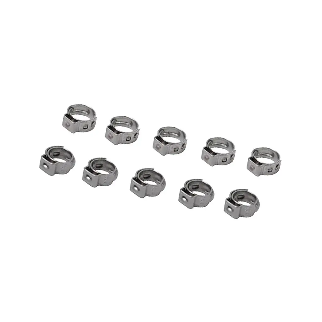 10Pcs 7.8mm-9.5mm O-Clips Single Ear Stainless Steel Hydraulic Hose Clamps