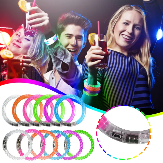 1pcs Plain Solid Color Nylon Light Up Wristband , Glow In Dark LED Bracelets  for Running & Events & Festival - AliExpress