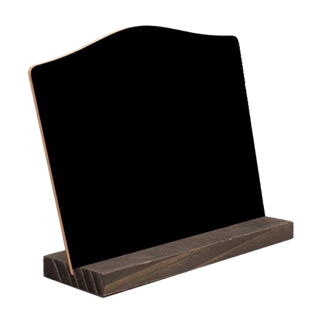 4 x Wooden Mini Blackboard Chalkboard Message Sign Chalk Board Memo Reminder Tags Supporter Stands Base
