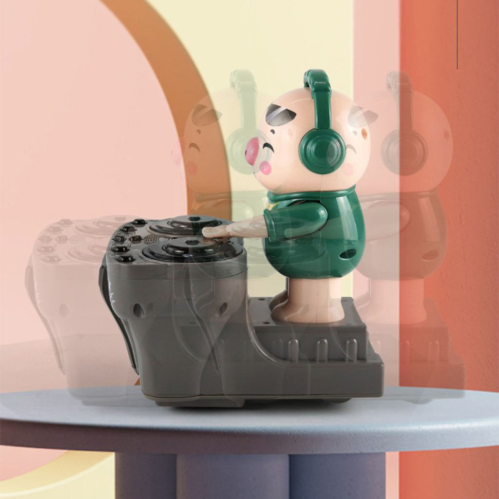 Electric Little DJ Pig Musical Toy Dancing Piggy Doll with Colorful Light for Kids Parties