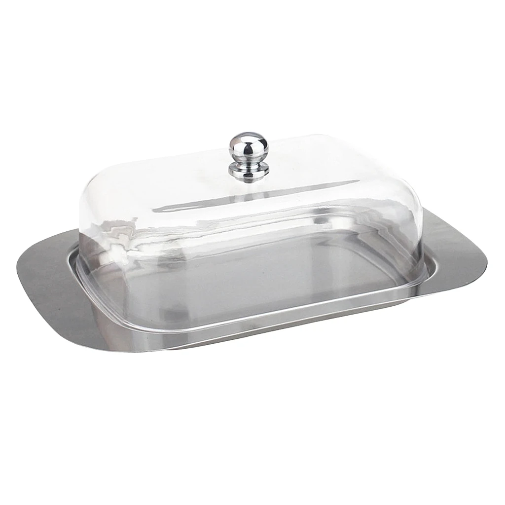 Stainless Steel Butter Storage Box Cake Bread Fruit Container Steak Salad Biscuit Serving Tray Restaurant Hotel Kitchen