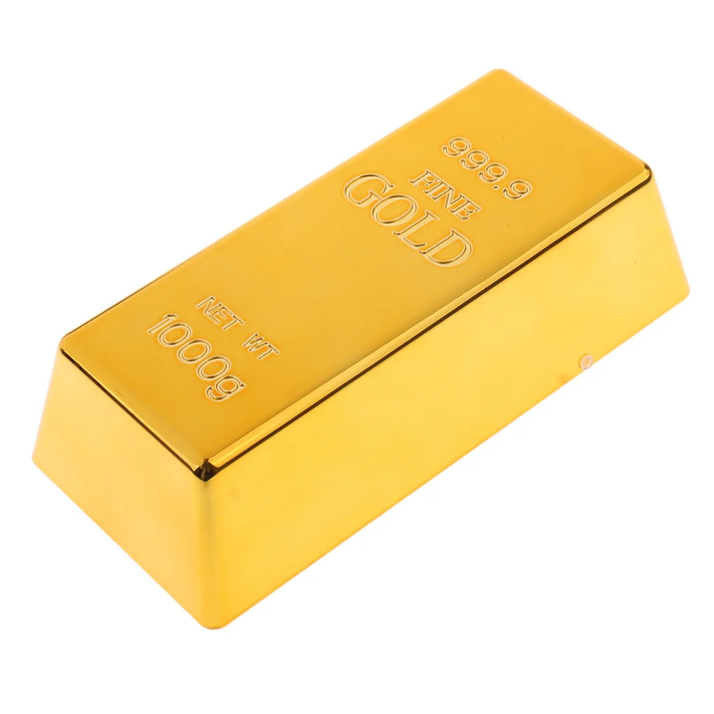 1kg Creative Fake Gold Bar Bullion Door Stop Heavy Brick Paperweight