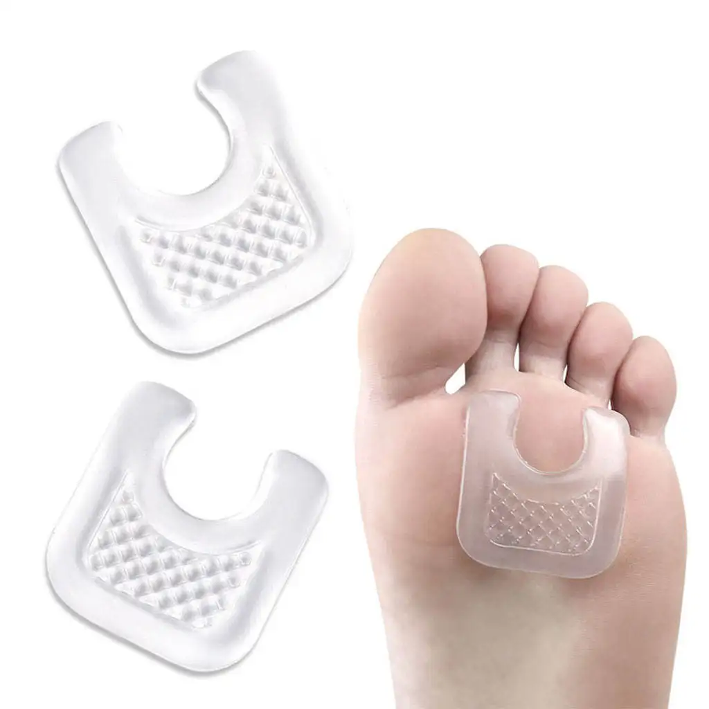 2Pcs Transparent Silicone Gel Foot Corn Rings Gel Cushions Pads Caps Remover Shoes Stick for Men and Women