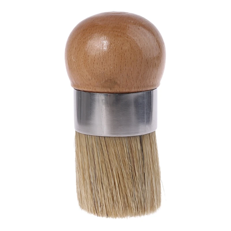 Round Paint Wax Brush Ergonomic Wood Handle Natural Bristle Brushes purdy paint brushes
