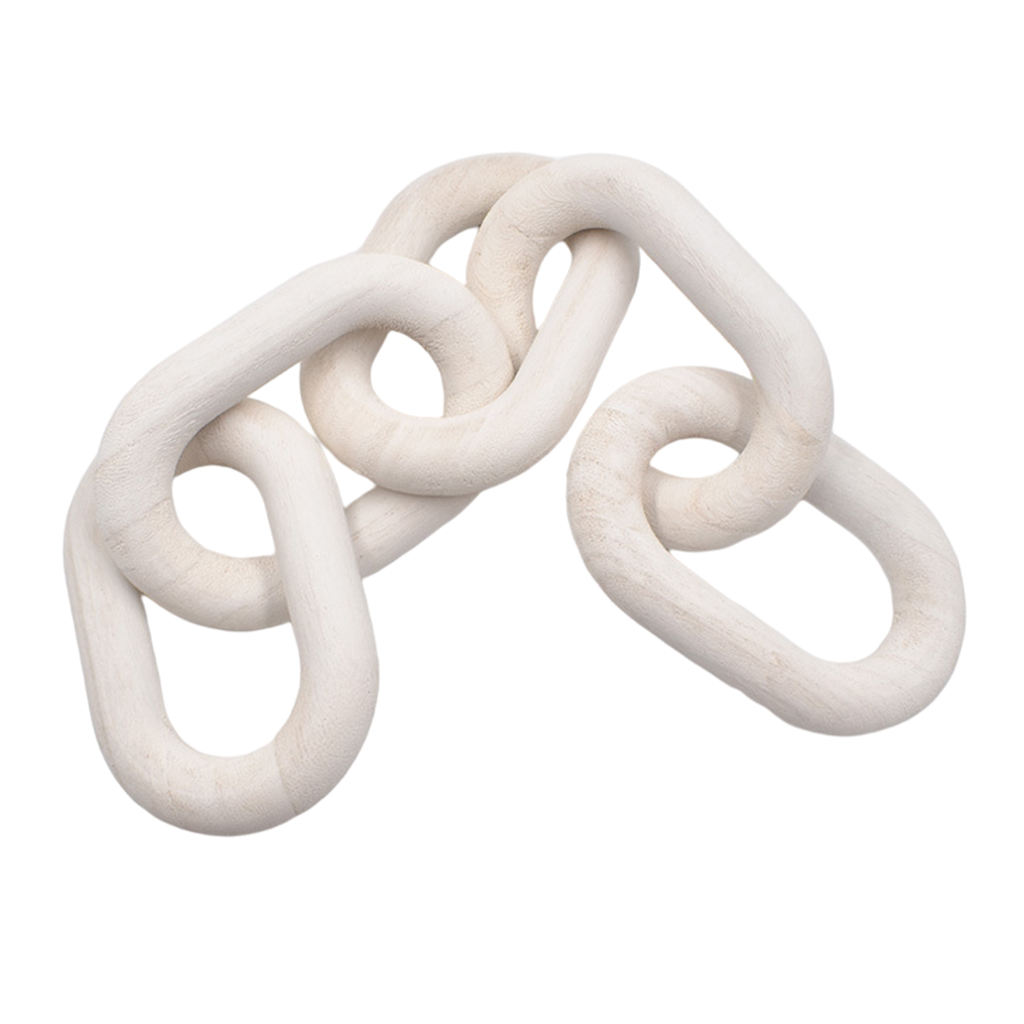Modern Chain Link Decoration Craft Wood Art 5-Link Chain Bohemian Ornament for Home Bedroom Coffee Farmhouse Table Tray