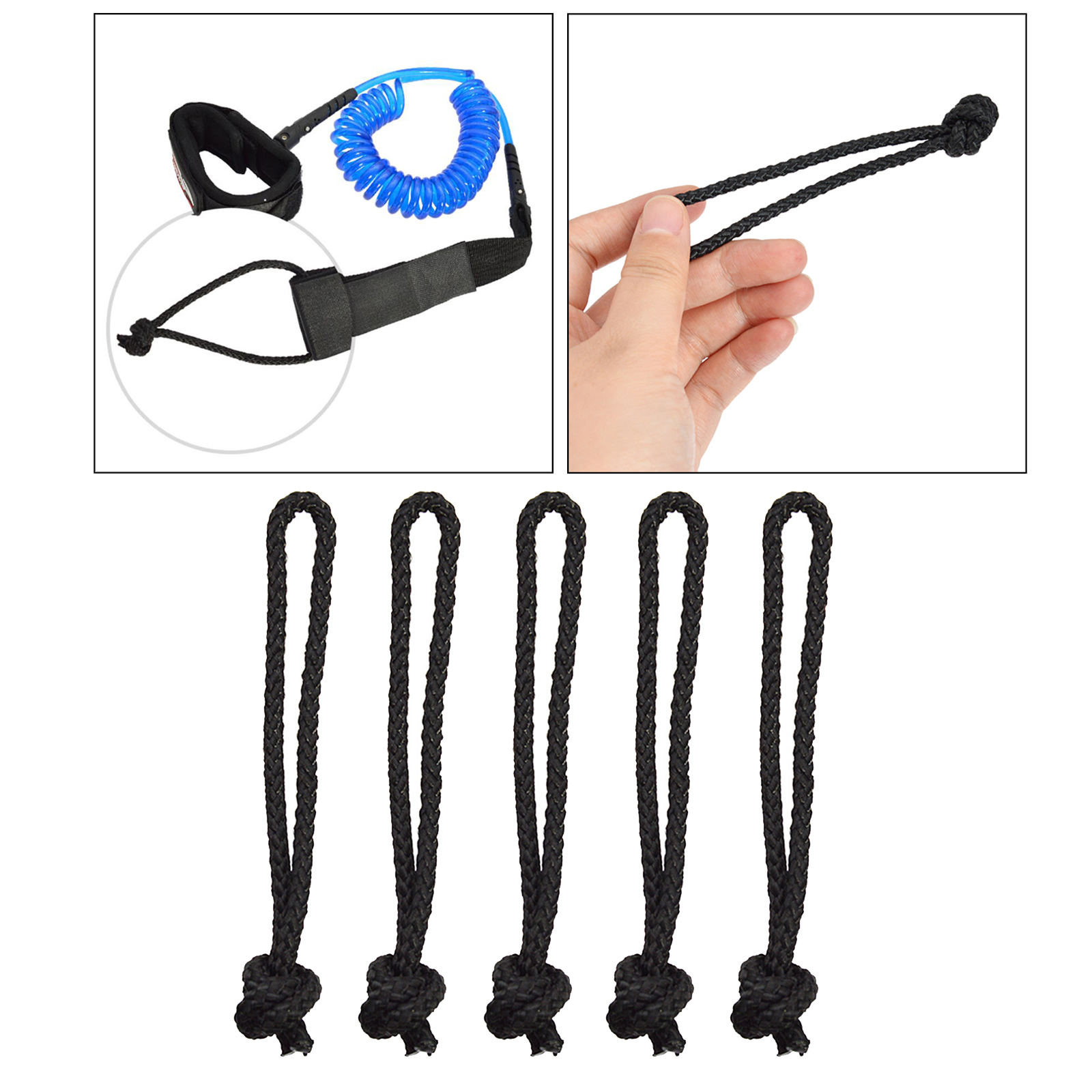 Set of 5 Leash String Cord for Stand-Up Paddle Board Surfboard Longboard