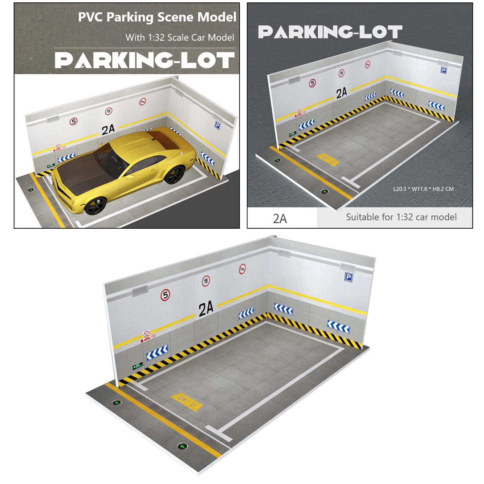 DIY 1:32 Scale Parking Lot Space Scene Display Cabinet Simulation Underground Parking Lot Modified Garage Home Decor
