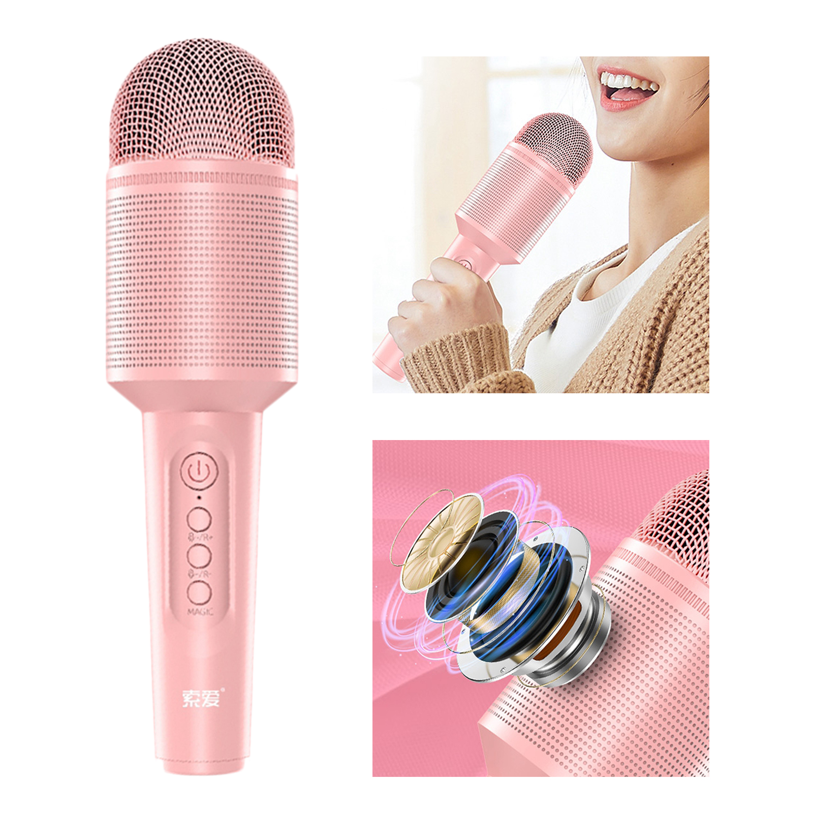 Bluetooth Wireless Microphone Handheld Karaoke Mic for Partys, Home KTV, Outdoor activities