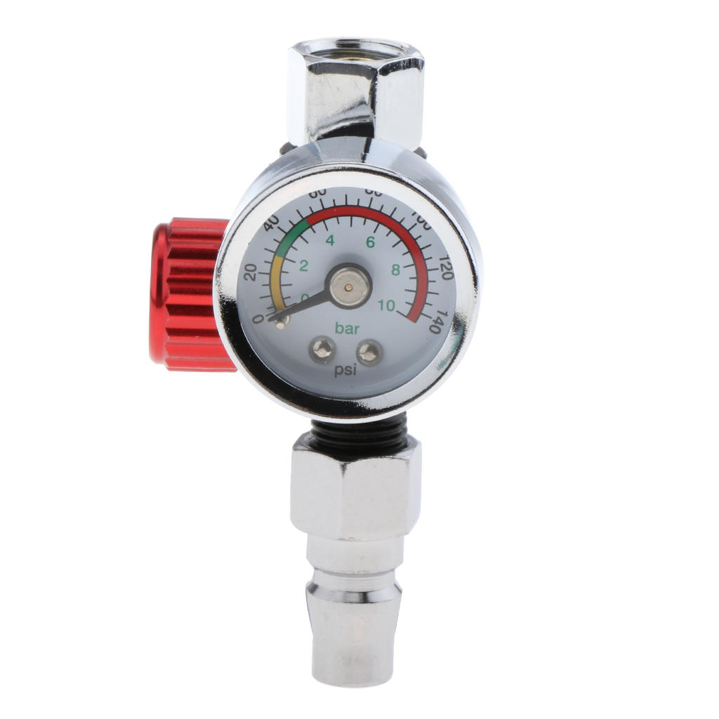 Universal Truck G1/4 Metal Paint Spray  Air Regulator Gauge 0-140PSI