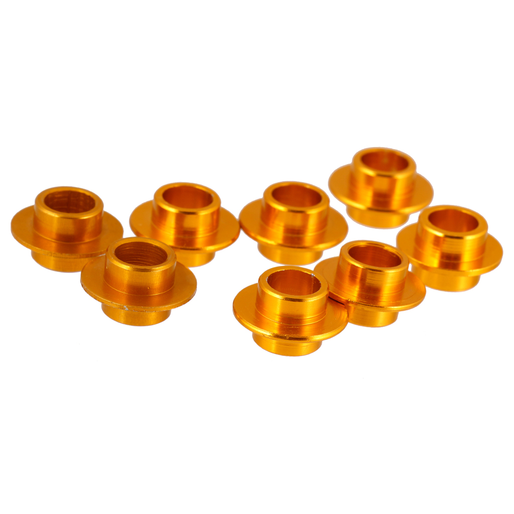 MagiDeal 8 Pcs Aluminum Gold Skating Flying Spacer Bushing Inline Roller Skates Bearing Sleeve Set Roller Skateboard Scooter