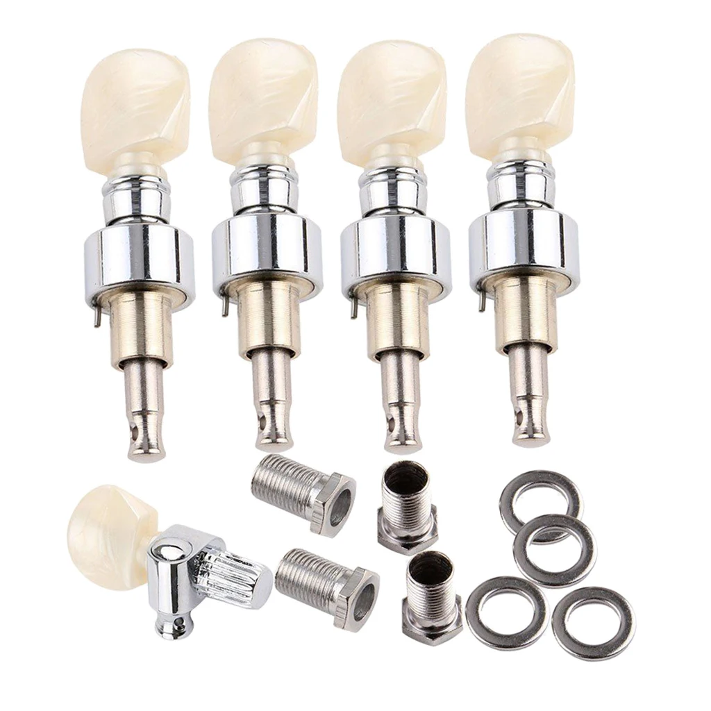 5Pcs 5 String Banjo Replacement Peg/Key Pearled Machine Head Square Button Tuning Tuner Machine Heads