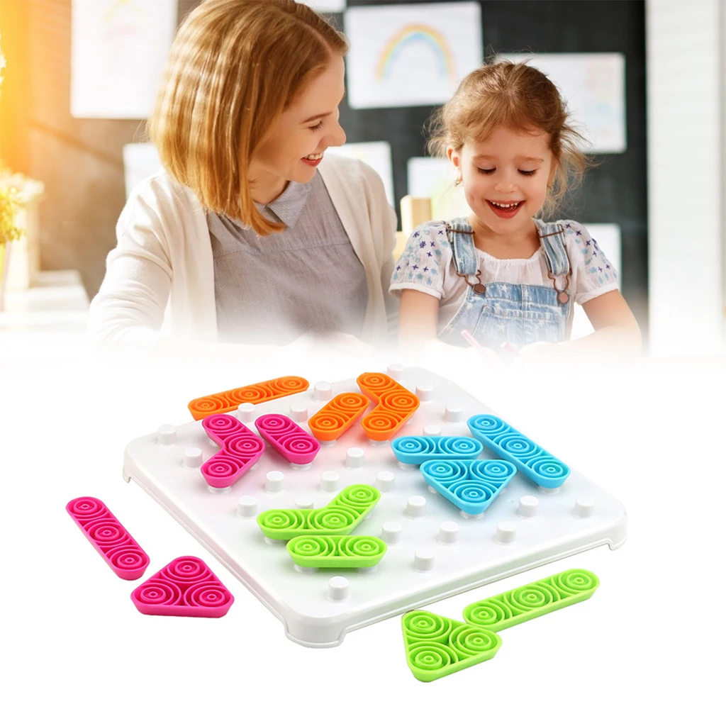Montessori Blocks Board Chess Game Toys Thinking Irregular Multifunctional Baby Learning Interaction Board Game