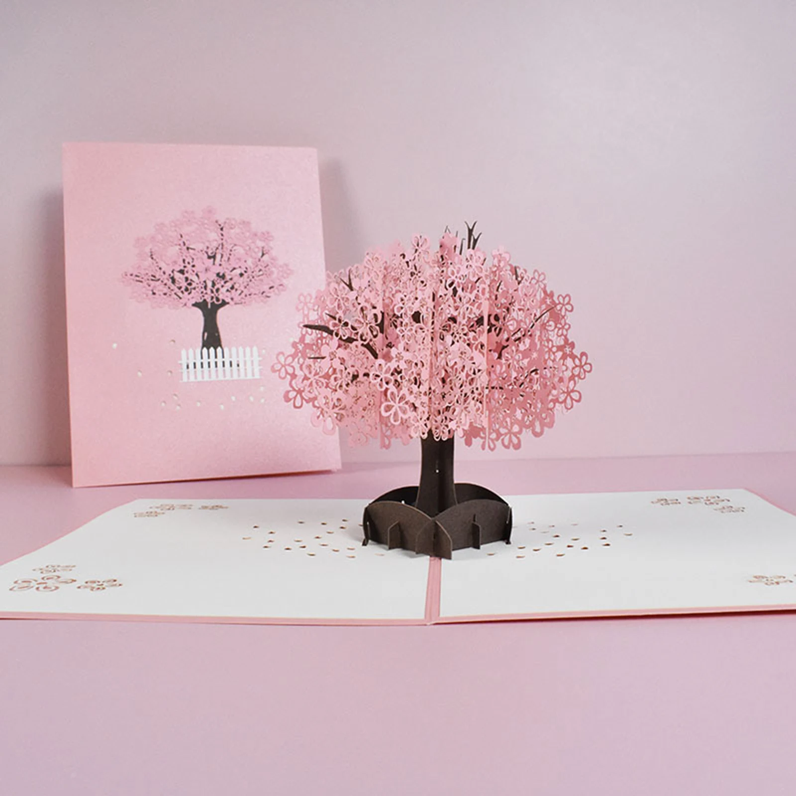 NACTECH 3D Pop Up Birthday Card for Wife Her Girlfriend Cherry Blossom Greeting Cards Mothers Day Card Anniversary Wedding Invitation Card with Envelope for Wedding Valentines Day Festival 