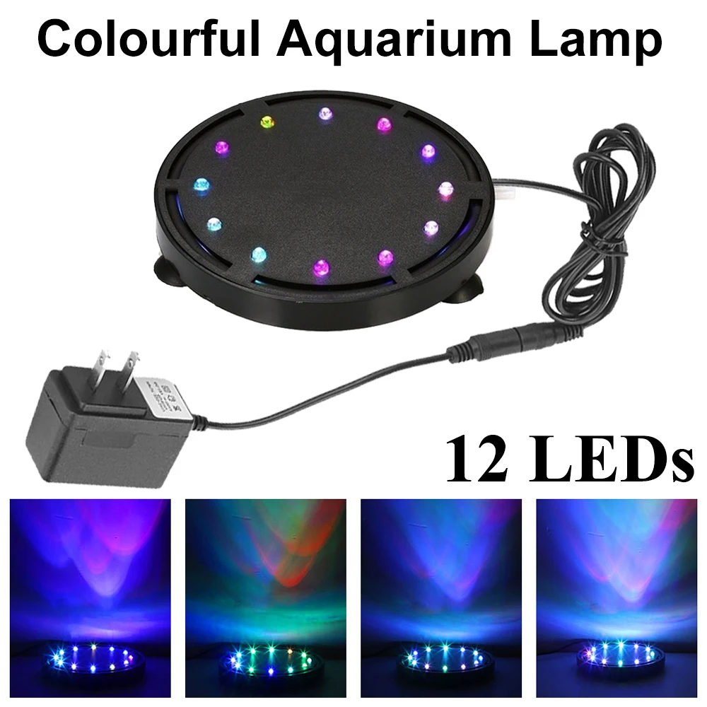 underwater solar lights IP68 12LEDs Aquarium Oxygenate Bubble Lights Colourful Submersible Lamp Waterproof Lamp for Fish Tank Decoration underwater led boat lights