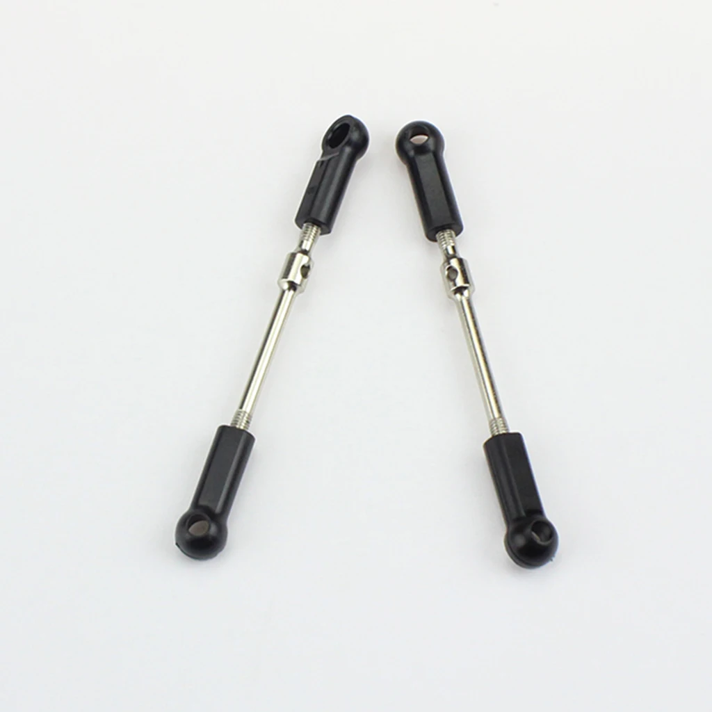 2Pcs Metal RC Car Steering Servo Linkages Pull Rod for Wltoys 104001 1:10 RC Car Buggy Truck Accs Upgrade Parts