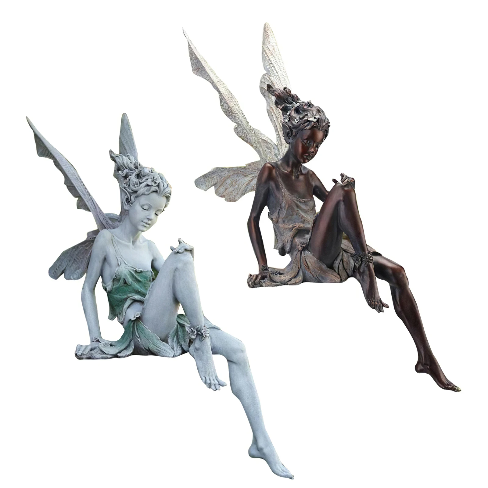 Resin Fairy Statue Ledge Decorative Figurine Shelf Porch Sculpture Craft
