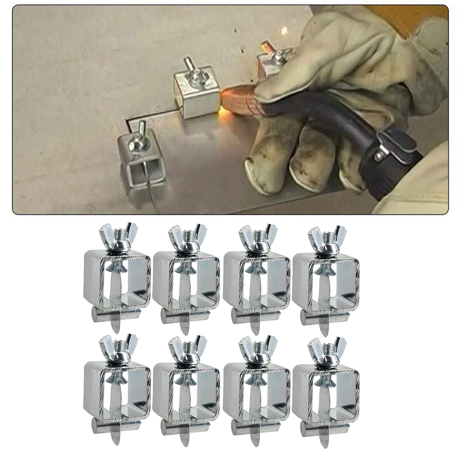 8pcs Welding Butterfly Clamps Holder Butt Weld Clamps Welding Positioner Fixture for Welding Clamps Tools Set