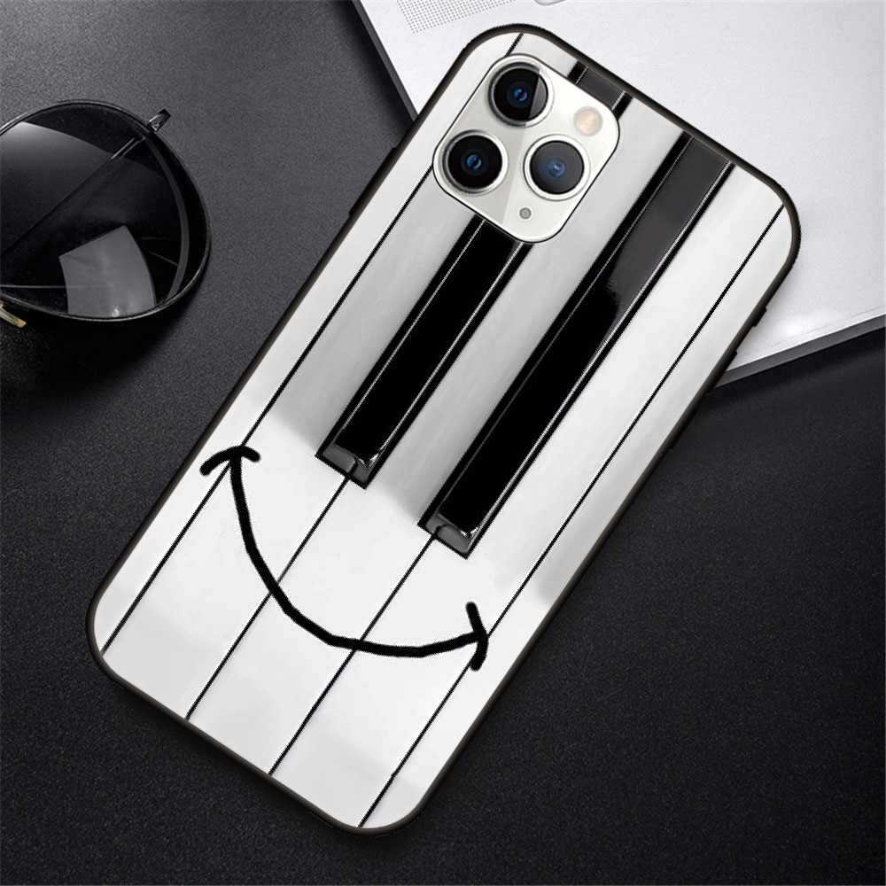 cheap iphone xr cases Phone Case For IPhone 12 Mini 11 Pro XR X MAX SE XS 5 6 6S 7 8 E Plus Black Cover Waterproof Silicone Shell piano guitar music cheap iphone 11 cases