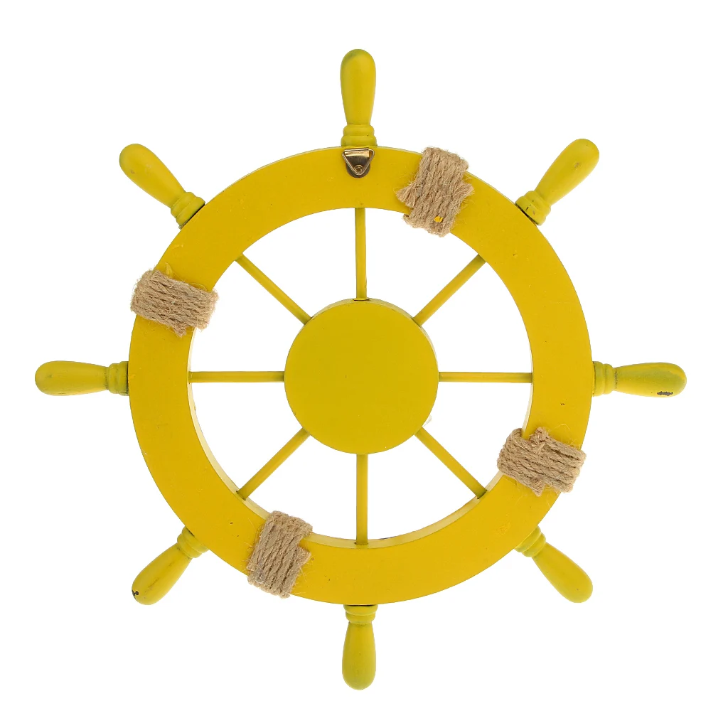 Nautical Decor Wooden Boat Ship Wheel Home Ornament Photography Prop 4 Colours