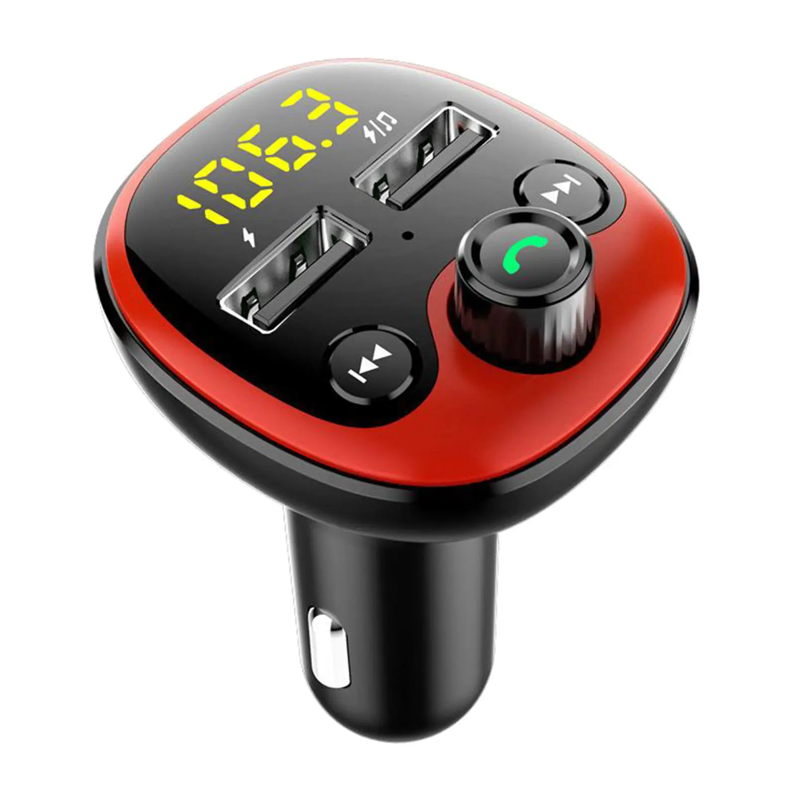 Bluetooth Car Kit Handsfree FM Transmitter Bluetooth 5.0 Dual USB Car Charger Support Folder Switch Playback