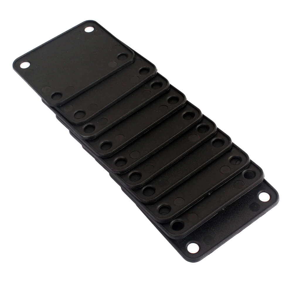 Tooyful 10 Pieces 4 Holes Plastic Neck Plate Gasket Cushion Shim Pad for Guitar Bass Protective Accessory Black