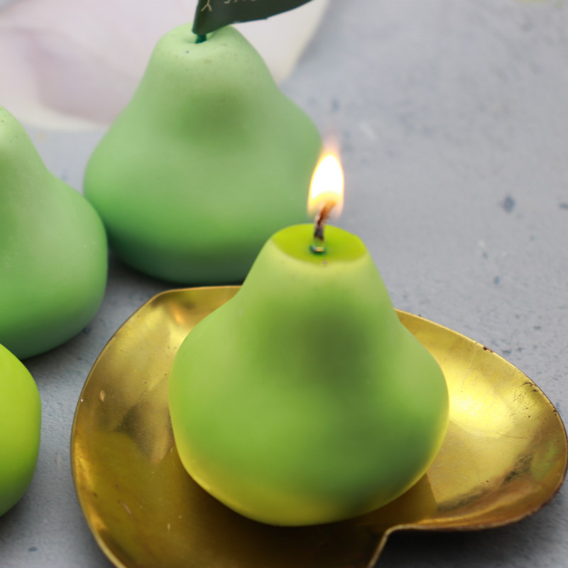 Aromatherapie Kerze Diy Form 3D Simulation Obst Handgemachte Aromatherapie Wachs Birne Kerze Formen Material Silikon Kerze Formen – Detail 2