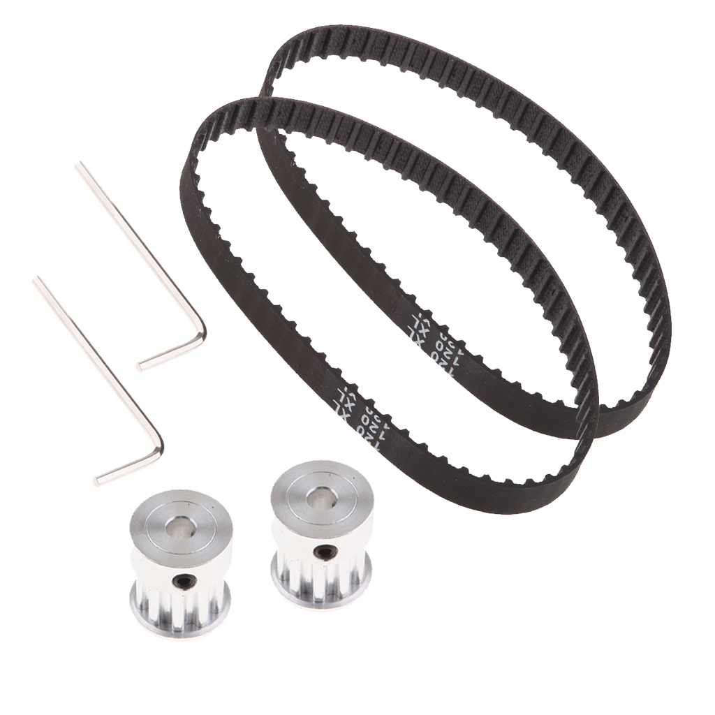 2x 120 XL Timing Belt 10 Teeth 5mm Synchronous Pulley Wheel For CNC Lathe