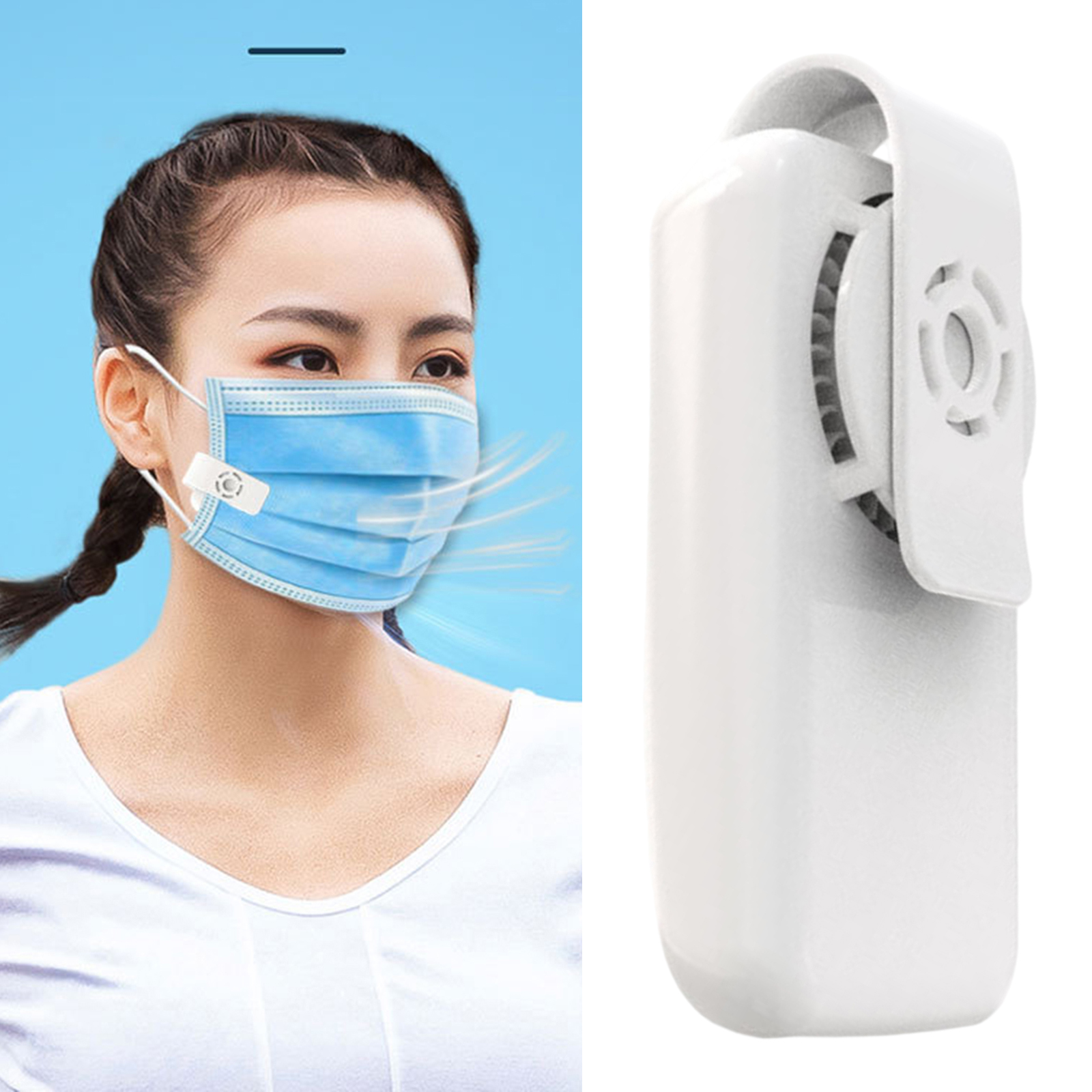 Masks Fan Clip USB Rechargeable Plastic Portable Electric Fan for Outdoor Sports Running Cycling