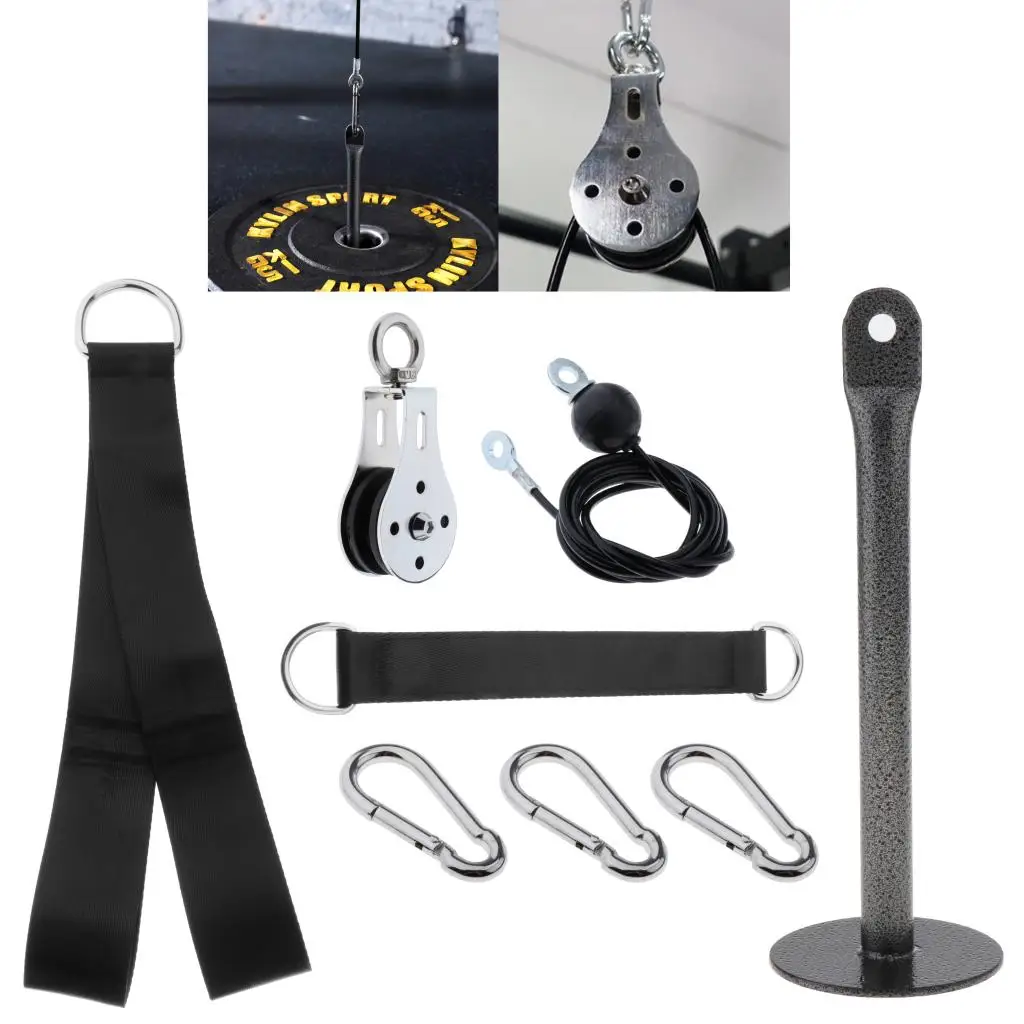 Fitness Pulley Cable Machine Attachment LAT Pull Down DIY Loading Pin Strap Hook