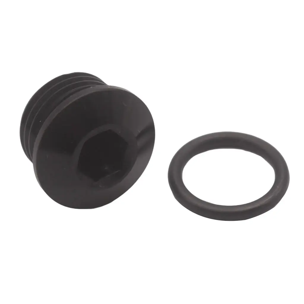 8-AN ORB Hex Socket Plug Adapter with O-Ring Black (Alloy Aluminum)