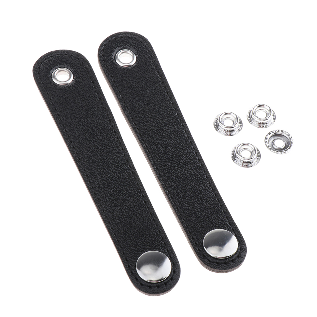 Accordion Straps, PU Leather Bellows Straps for Bass (Black)