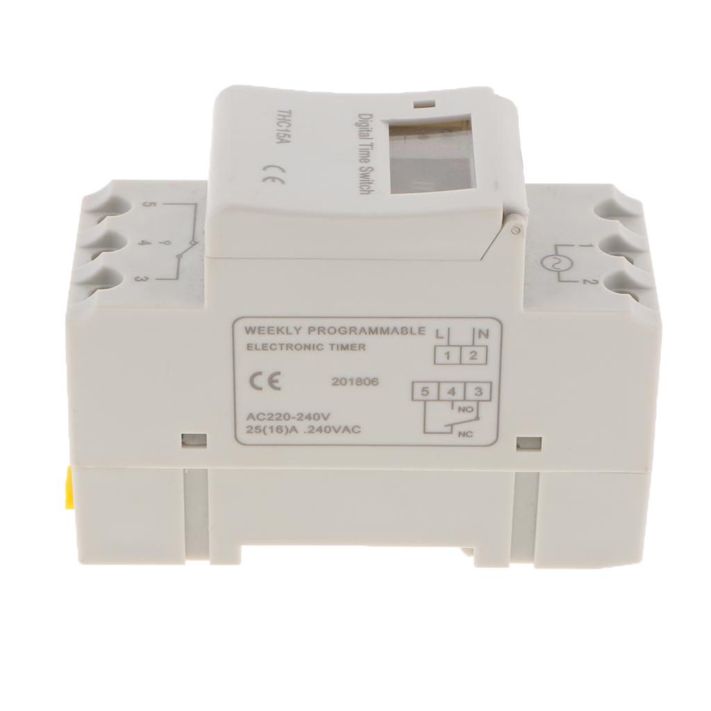 DIN RAIL LCD Display Digital Programmable Relay Timer Switch Controller 220V