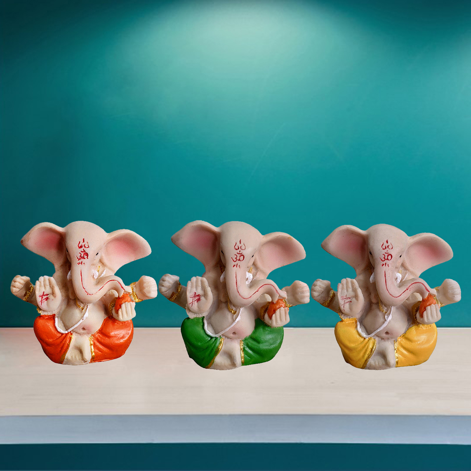 Resin Ganesha Figurine, India Elephant God Statues, for Room Car Decoration Sculpture Decorative Crafts
