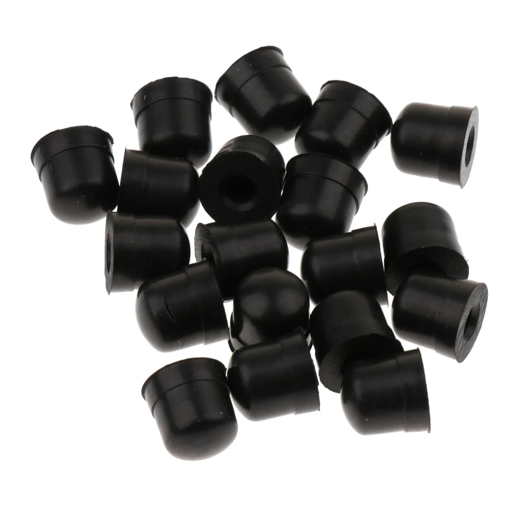 20 Pcs Silicone Trombone Slide Bow Rubber End Tip Bumper for Trombone Brass Instrument Repair Accessories Black