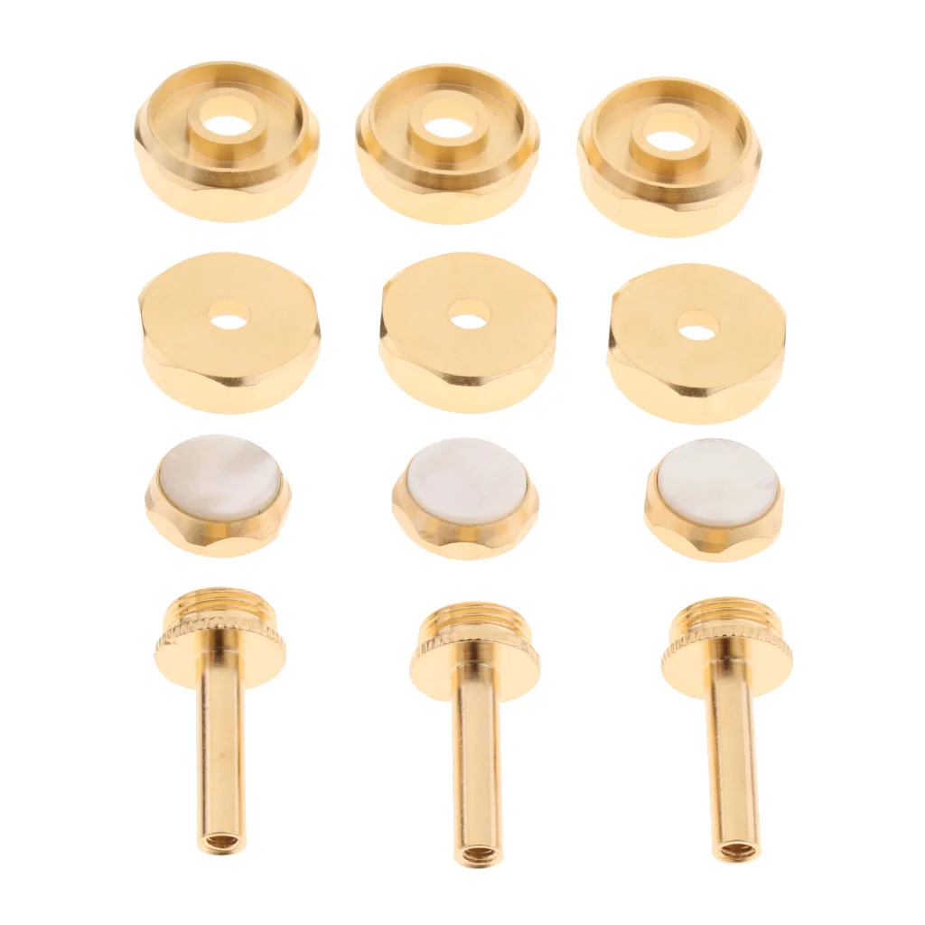 1 Set Golden Metal Connecting Rods Piston Buttons Caps for Trumpet Replacement Parts Accessories