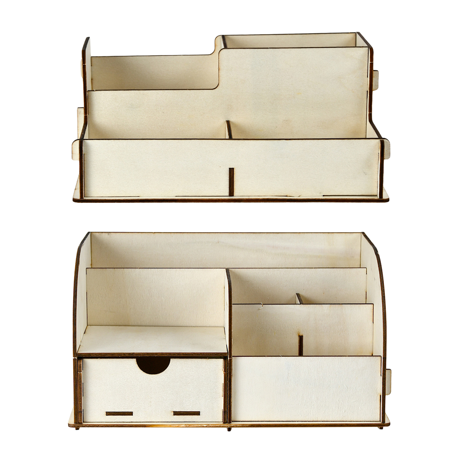 School Supply Storage DIY Wooden Desk Organizer Pen Holder Box