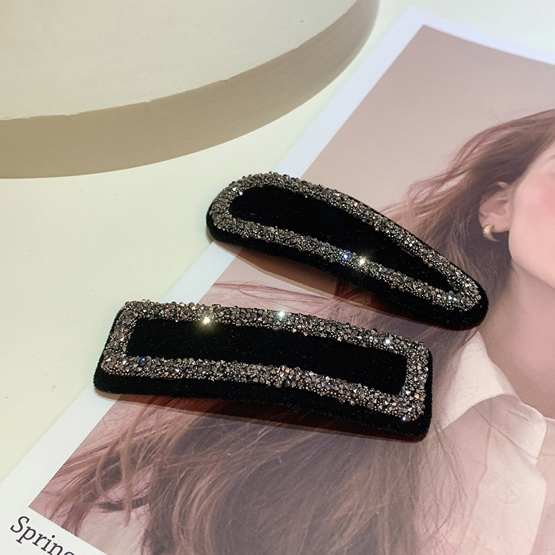 Retro Schwarz Samt Haarnadeln für Haarspangen Frauen Kristall Strass Perle Koreanische Weibliche Haar Clips Schmuck Mädchen Zubehör – Detail 5