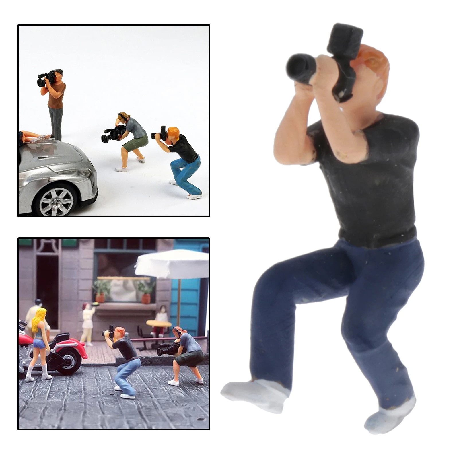 Tiny 1:87 Paparazzi Photographer People Street Layout for  Accs