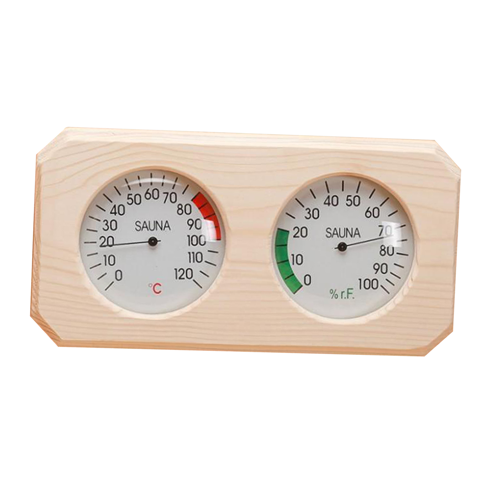 2 in 1 Pine Wooden Sauna Hygrothermograph Thermometer, Accurate Accessories for