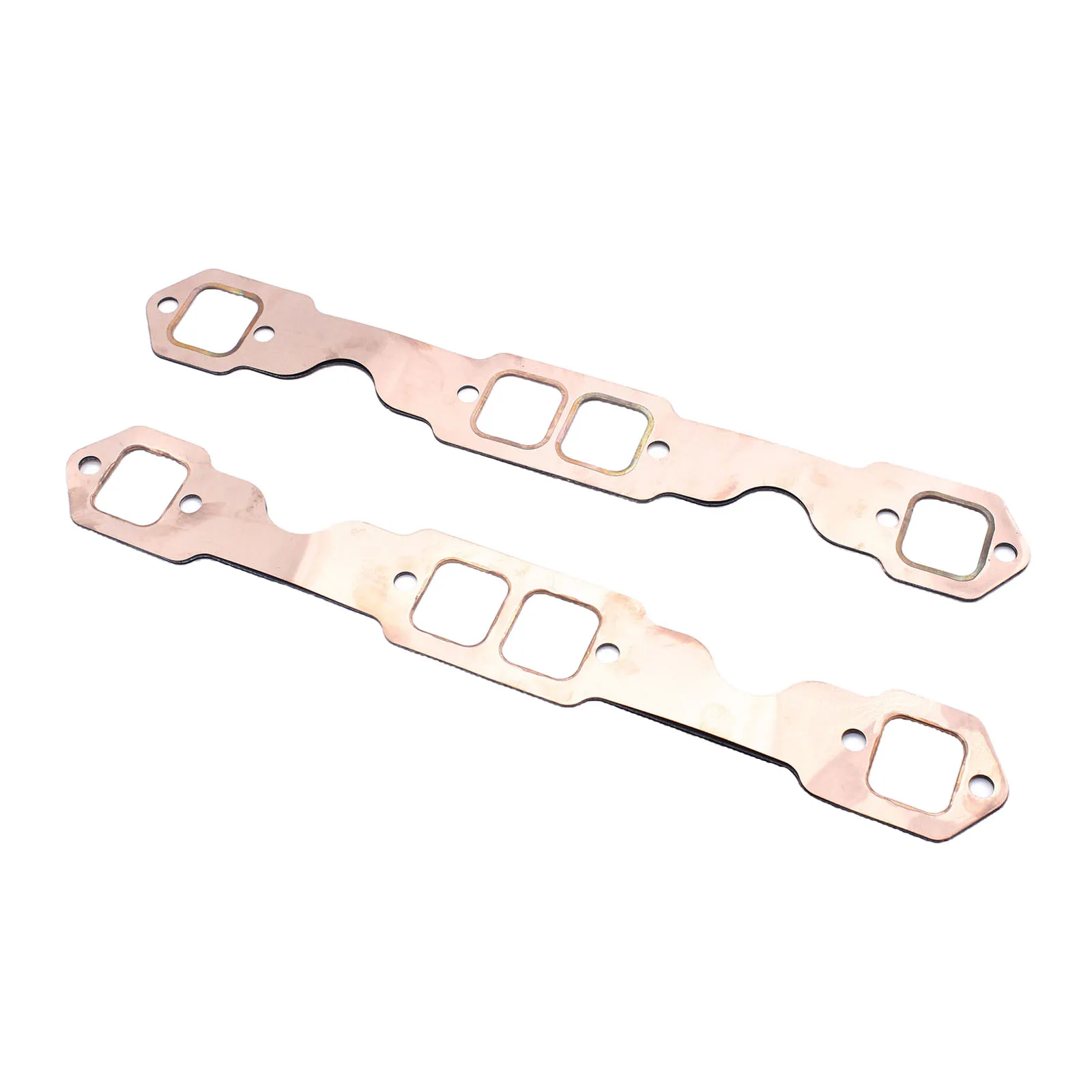 LucaSng A Pair SBC Oval Port Copper Header Exhaust Gasket Seal for Chevy SB 327 305 350 383 Reusable Exhaust Manifold Gasket Set 