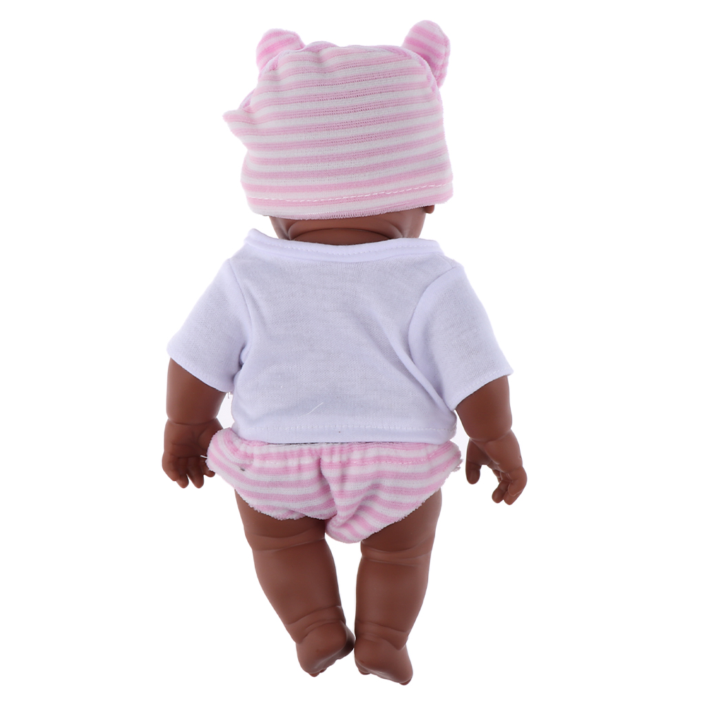 Real Life 12inch Reborn African Black Baby Doll Soft Vinyl Newborn Doll Toy for