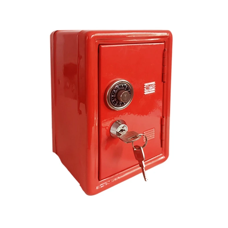 mini metal coin bank locker com chaves crianças poupança de dinheiro jar segurança cofre