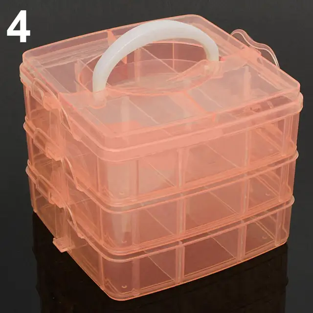 3 Layers 18 Compartments Clear Storage Organizer Container