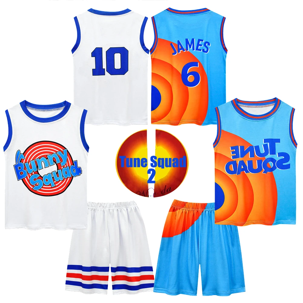 2Pcs Space Jam Basketball Costume Vest Shirt Tops Shorts Outfit Kids Gift 5-12Y 