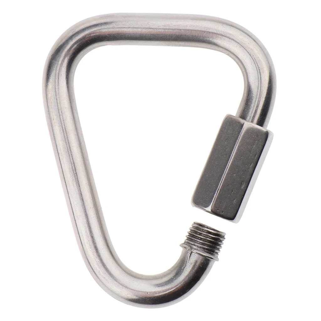 Stainless Steel Carabiners Keychain Clip for Hammock Camping Backpack Dog Leash Outdoor Camping Keychain Quick Link 10mm