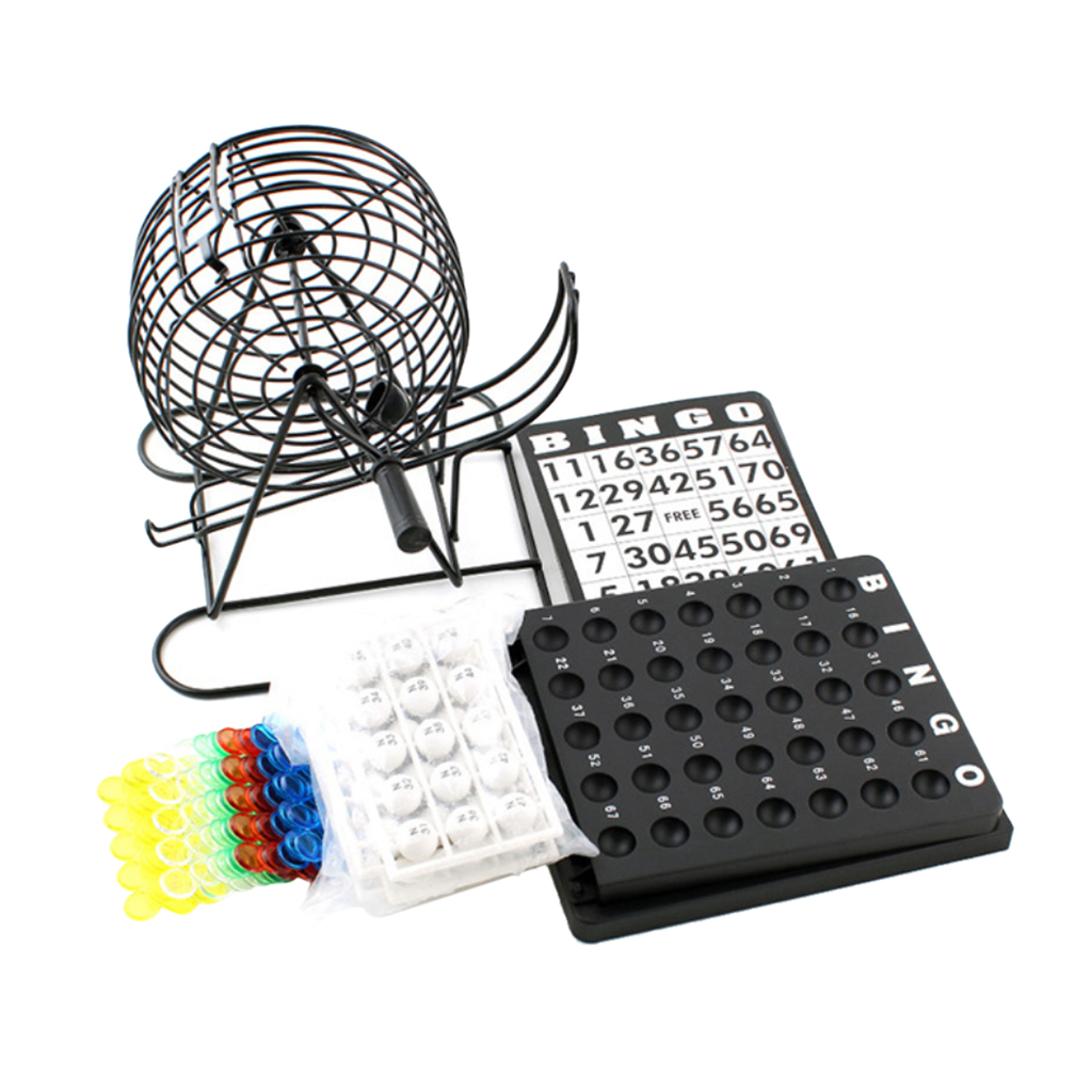Bingo Lottery Cage Board Game Aids for Fun Toy 75 Balls 1Piece Blackboard