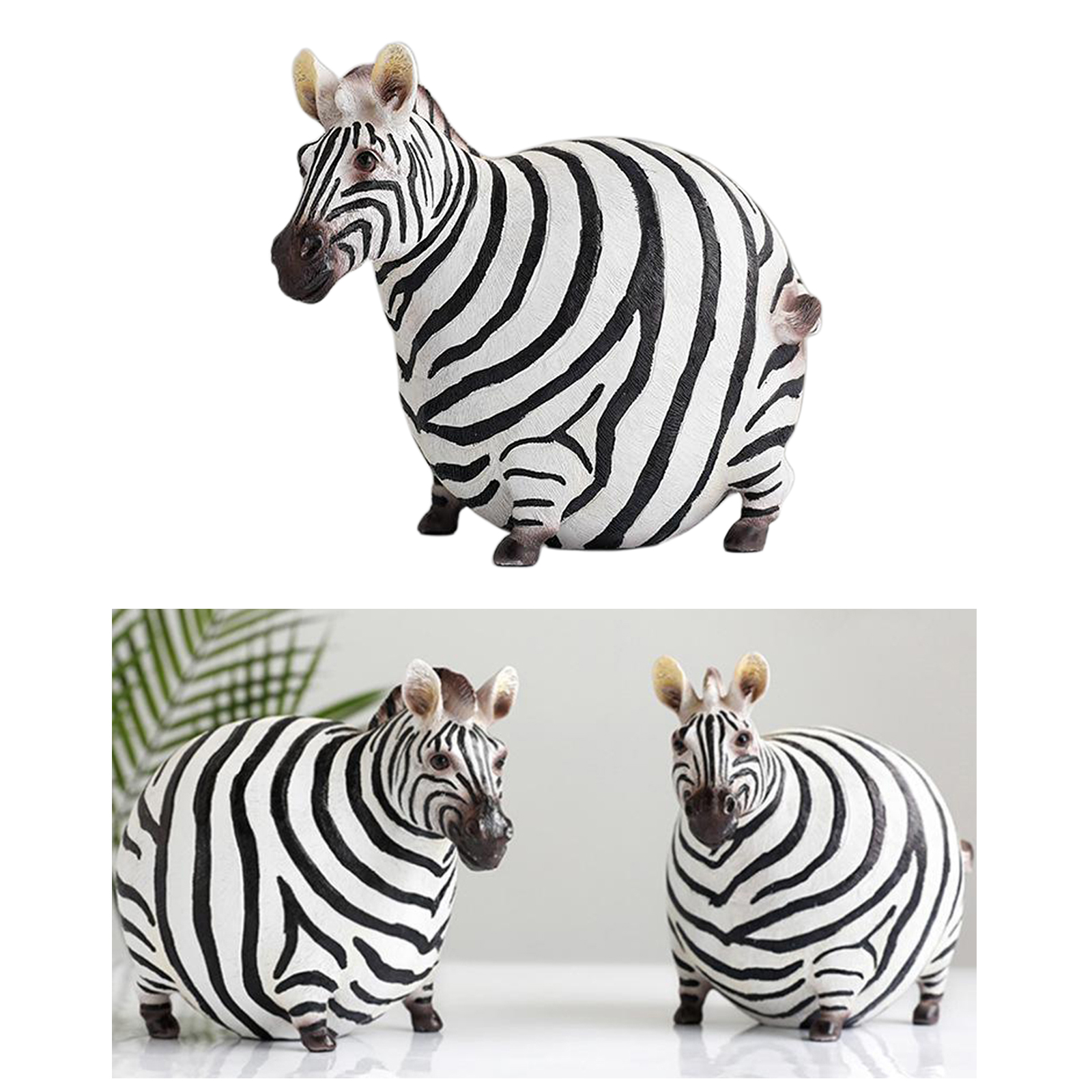 Super Cute Handmade Zebra Figurine, Resin Kids Toy, Animal Figure Model, Art Collectible, Home Office Decoration Gift